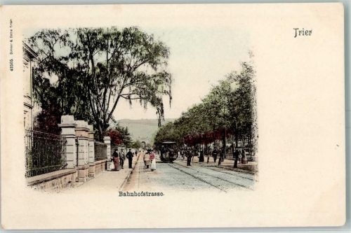 Trier 1902 Bahnhofstraße Straßenbahn