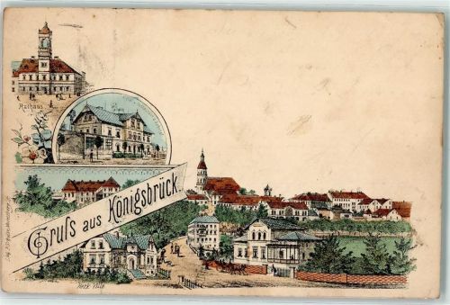 Königsbrück 1895 Vorläufer Park-Villa Rathaus Hotel zum Bahnhof