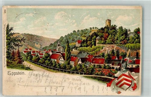 65817 W6239 Eppstein , Taunus 1903 Lithographie Wappen