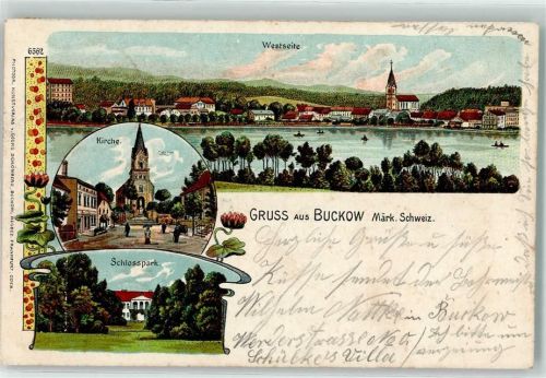 Buckow 1901 Kirche Schlosspark
