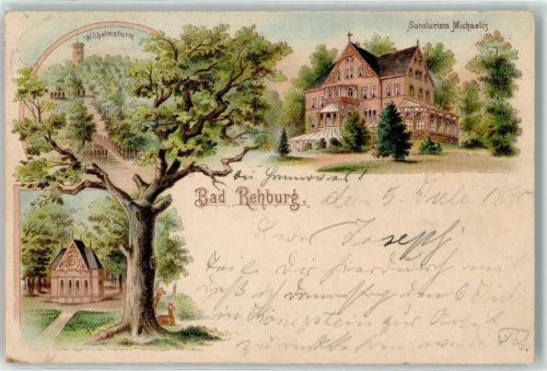 Bad Rehburg 1897 Wilhelmsturm Sanatorium Michaelis Pavillon Reh