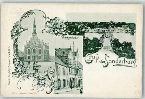 Sonderburg 1903 Schiffbrücke Commandantur