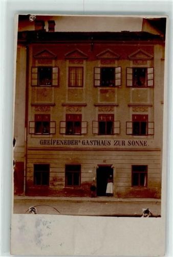 Eferding 1907 Greifeneder`s Gasthaus zur Sonne Ort lt. Stempel