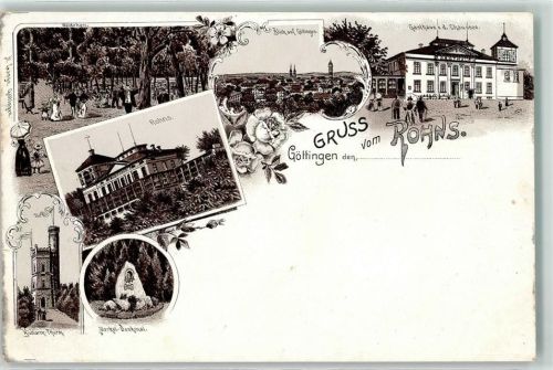 Göttingen Gasthaus v. d. Chaussee Rohns Wäldchen Bismarck Turm Merkel Denkmal Gruss Blumen