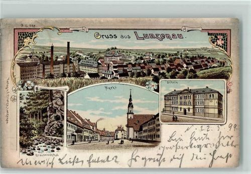 Lunzenau Gesamtansicht Brauselochthal Markt Schule