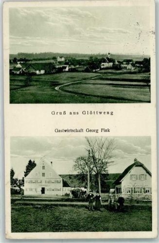 89361 W8871 Glöttweng Gebrauchsspuren Gasthaus Georg Fink Gruss