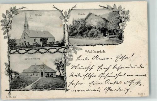 Vollerwiek 1902 Kirchspielskrug Kirche Schule