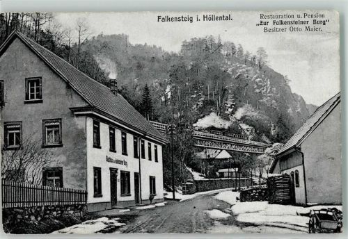 Falkensteig 1912 Höllental Gasthaus zur Falkensteiner Burg Winter