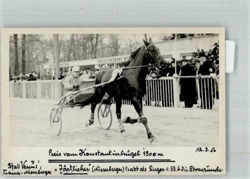Wien 2. Bezirk, Leopoldstadt Preis vom Konstantinhügel Sieger Ehrenrunde Stall Venus Trabrennen 1950 Foto AK
