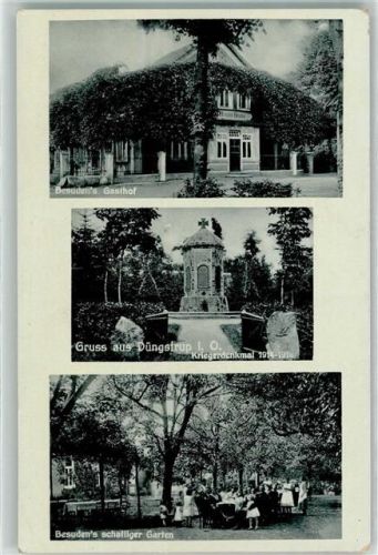 Düngstrup Gasthaus Besunden Gartenwirtschaft Kriegerdenkmal Bahnpost Hannover-Bremen Zg. 317
