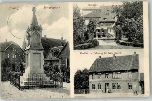 Rössing Kriegerdenkmal Rittergut Gasthaus zur Erholung