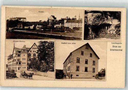 Untermarchtal 1913 Kloster-Neubau Lourdesgrotte Gasthaus zum Adler