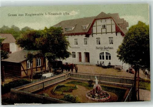 Neustadt 1911 Hartigs Gasthaus Pferde