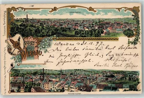 Werdau 1898 Südlicher und Nördlicher Stadtteil