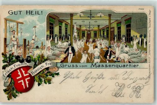 1907 Gut Heil Massenquartier AK