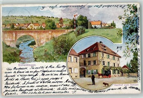 Eimeldingen 1903 Gasthaus zum Ochsen sign.