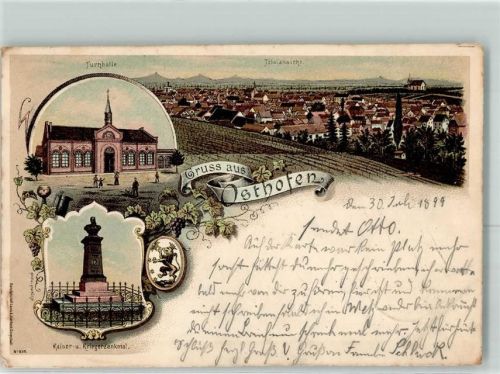Osthofen 1899 Turnhalle Kaiser- und Kriegerdenkmal