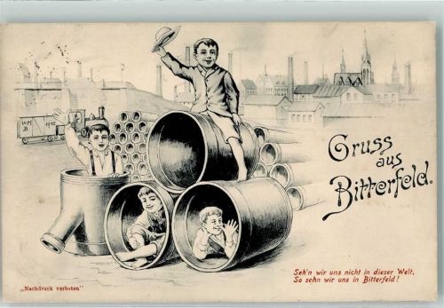 06749 O4400 Bitterfeld 1915 - Blechrohre Spielende Kinder