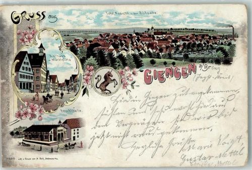 Giengen 1899 Rathaus Marktplatz Fruchthalle