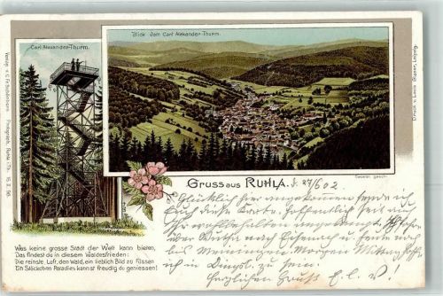 Ruhla 1902 Carl Alexander Turm Blick vom Carl Alexander Turm