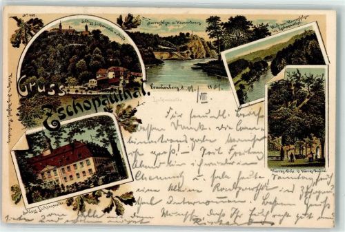 Zschopau 1901 Schloss Lichtenwalde Mühle Harrasfelsen Zschopauthal Schloss Lichtenwalde
