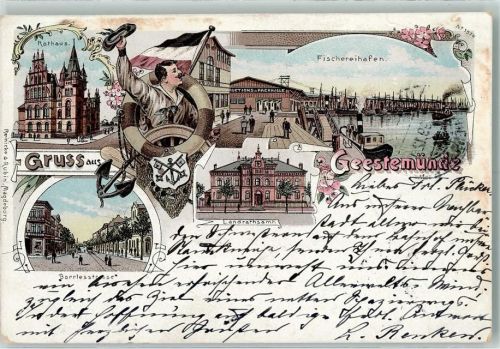 Geestemünde 1899 Rathaus Fischereihafen Landratsamt Borriestraße