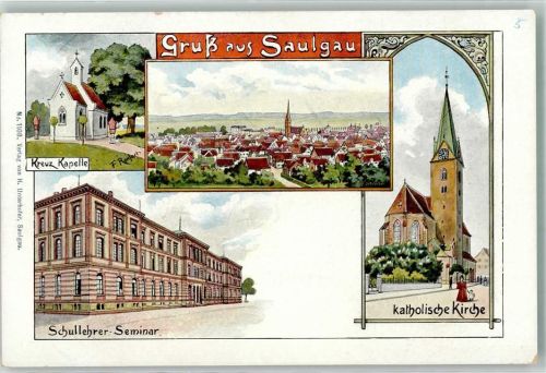 Saulgau Kreuzkapelle Kath. Kirche Schullehrer Seminar sign. Ronfort