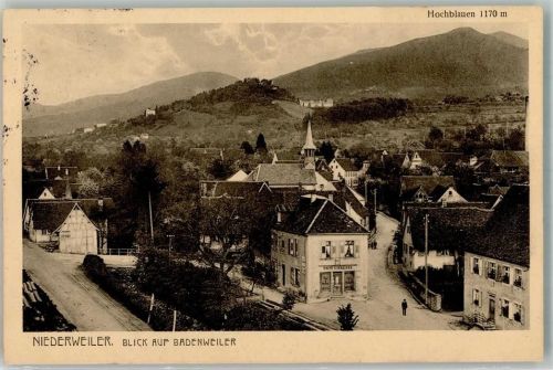Niederweiler 1914 Blick auf Badenweiler