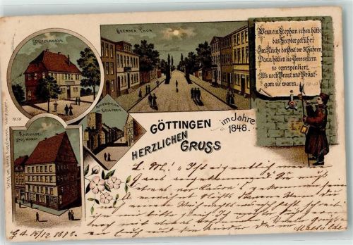 Göttingen 1898 Schützenhaus Kaufgilde Haus Markt Weender Tor