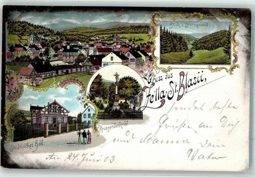 Zella-Mehlis 1903 Kriegerdenkmal Städt. Bad Sterngrund