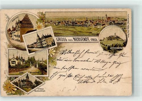 Neustadt 1899 Bezirksdirektion Leuchtenburg Schloß Hummelshain Rathaus