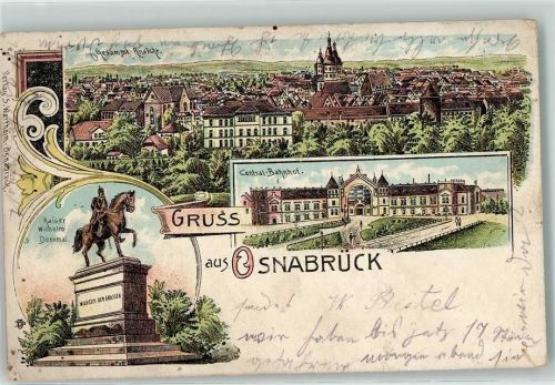 Osnabrück 1914 Kaiser Wilhelm-Denkmal Central-Bahnhof