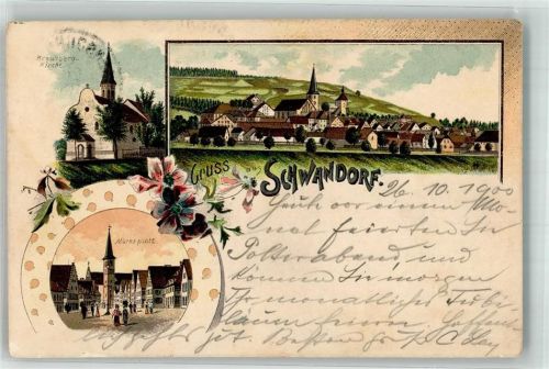 Schwandorf 1900 Kreuzberg-Kirche Marktplatz