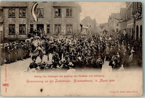 Eckernförde 1899 Jubelfeier 5. 4. 1899 Festzug Jagdzug des Bischofs v. Schleswig