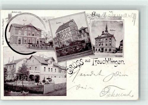 91757 W8830 Treuchtlingen 1899 - Rathaus Restaurant Poujol Schloß Postgebäude