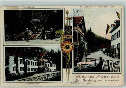 Sulzburg 1911 Waldkurhaus Friedrichshorst Thermalquelle Hauptgebäude