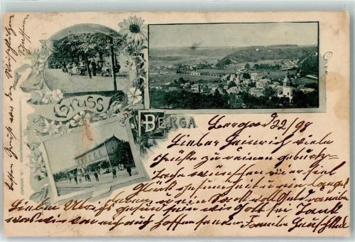 Berga 1898 Bahnpost Gera - Erischlitz Zug 2171