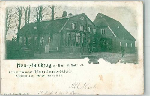 Neuer Haidkrug 1901 Gasthaus Neu Haidkrug Bahnpost Hamburg