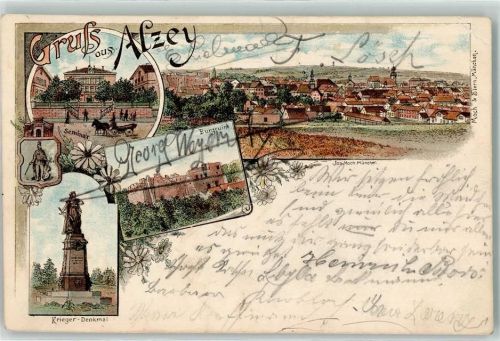 Alzey 1897 Seminar Burgruine Kriegerdenkmal