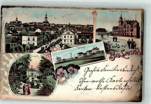 Bad Lausigk 1909 Postamt Rathaus Bahnhof Kurpark