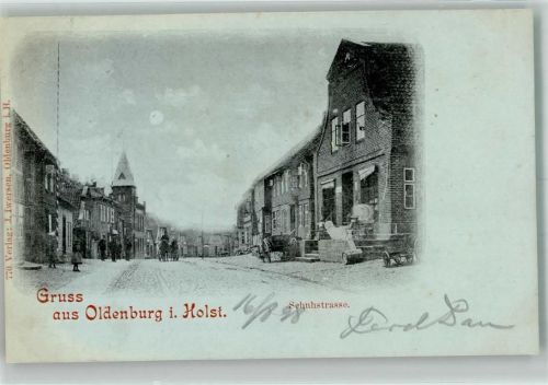 Oldenburg 1898 Schuhstraße Pferdefuhrwerk