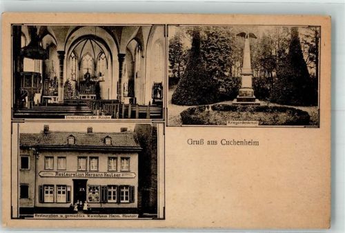 Kuchenheim Altaransicht Kanzel Gasthaus Hautzer Kriegerdenkmal