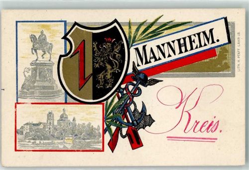 Mannheim Wappen Löwe Schwarz Rot Gold Denkmal