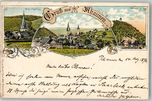 Rhaunen 1896 Wartenberg Ev.Pfarrkirche
