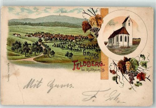 Feldberg 1903 Kirche Lithographie