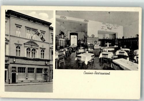 Bonn WK II Casino-Gasthaus Speiseraum Hakenkreuzfahnen