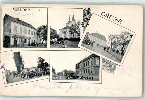 Prag 1905 Orecha Stred obce Skola