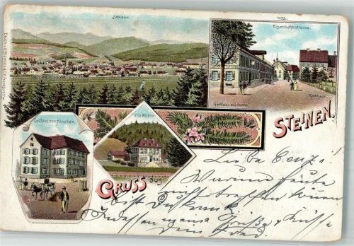 Steinen 1900 Gasthaus z. Hirschen Villa Köchlin Gasthaus z. Sonne