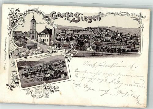 Siegen 1903 Marktplatz Nikolai-Kirche