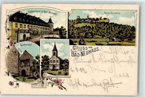 Bad Neuhaus 1904 Schloßhotel Bischofsaal Münze Burg-Kapelle Ruine Salzburg